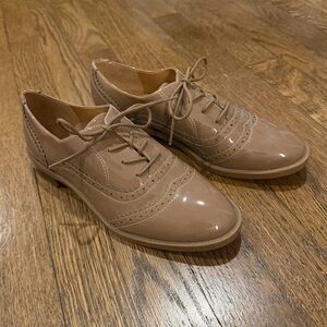 Franco Sarto Glossy Beige Oxfords